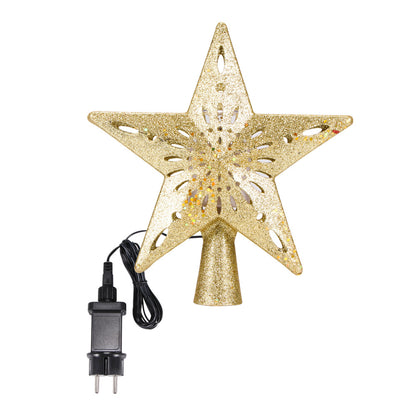 Christmas Tree Top Light Star Snowflake Shape LED Laser Projector Lights Christmas Tree Ornament